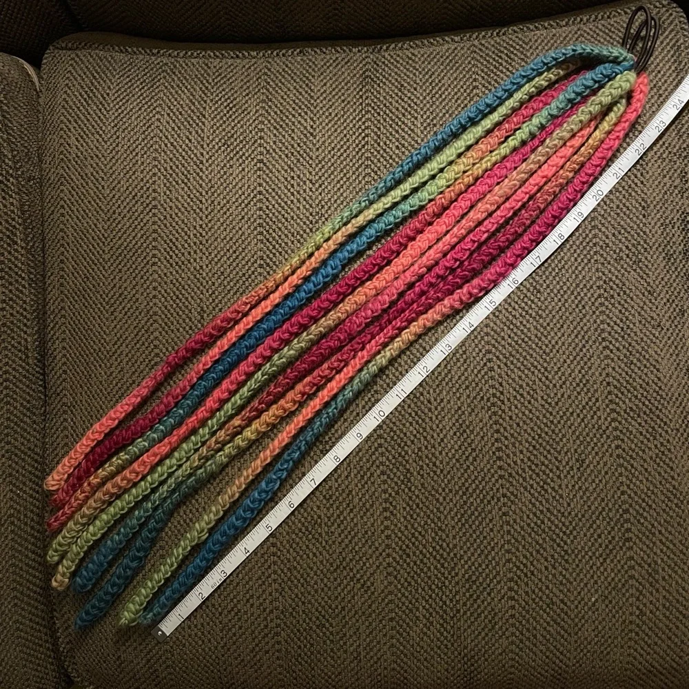 TWO Hair falls 24”, Fast Festival Hair, Multicolored Wool